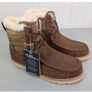 Twisted X Womens Wedge Sole Boot 10M Oiled Saddle Nutmeg Waterproof WCAW001‎ NEW